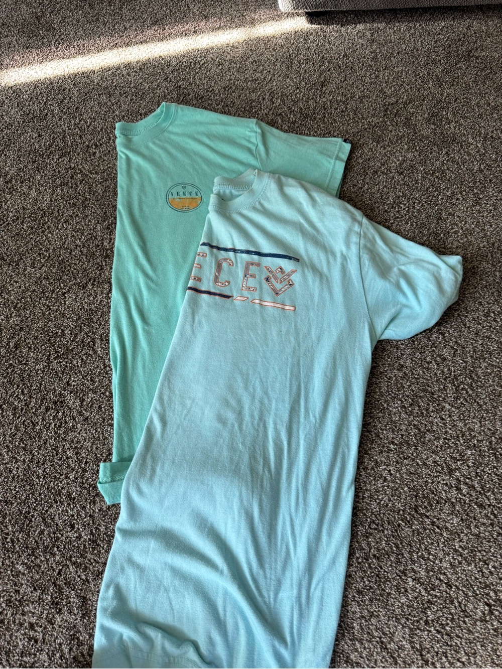 Light Aqua Tee Duo with Subtle Logos